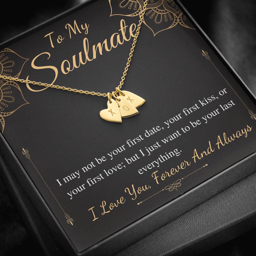 Soulmate Necklace Gift For Wife, To My Soulmate Necklace, Birthday Gifts For Wife/Girlfriend, Soulmate Christmas Gift, Initial Heart #0629