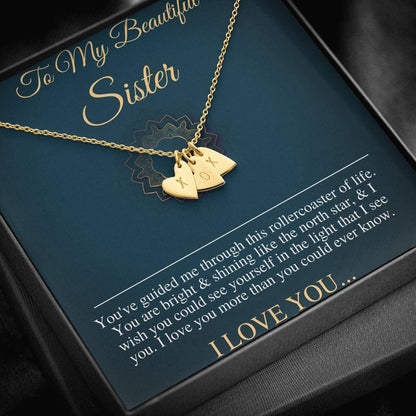 Big Sister Necklace Gift Sister Gifts Big Sister Birthday Gift for Big Sister Jewelry Gift From Brother On Birthday, Initial Heart #0542