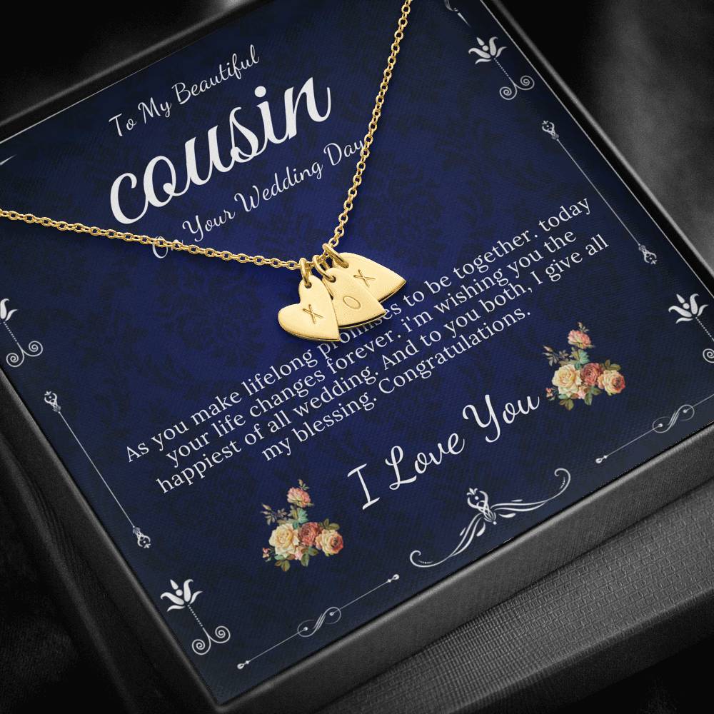 Initial Heart Gift For Cousin Wedding Gift For My Cousin Gift For Cousin Wedding Day Bride Gift From Cousin Necklace Bride necklace  #0112