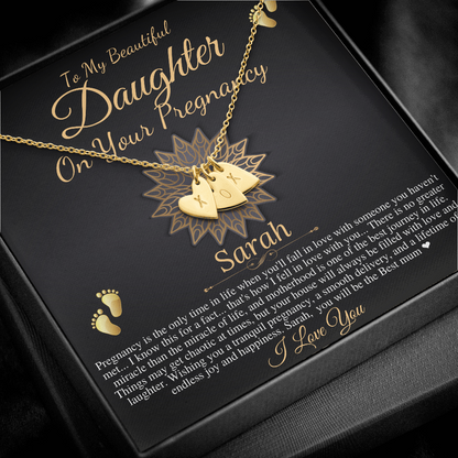 Pregnant Daughter Gift From Mother, First Time Mom Gift For Daughter, Congratulations Pregnancy Gift, New Mom Necklace, Initial Heart #0210 sarah