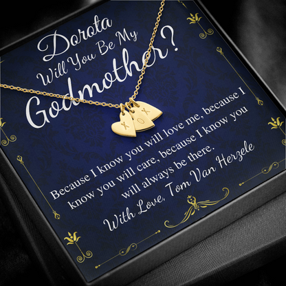 Godmother & Godson Necklace, Christmas Gift for Godmother from Godson, Will You Be My Godmother Gift Card, Jewelry for Godmother #0224 dorota