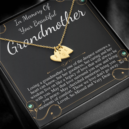 Loss of Grandmother, Loss of Grandma Necklace, In Memory of Grandma Gift, Memorial Gifts for Loss of Grandmother, Initial Heart #0250 SD