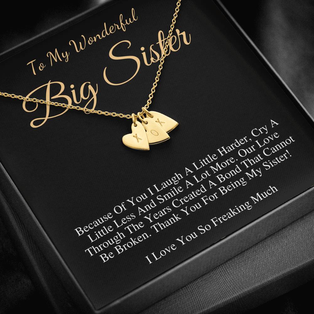 Big Sister Custom Necklace | birthday gift for big sister, sisters Initial heart necklace gift, personalized big sister Christmas gift #0561