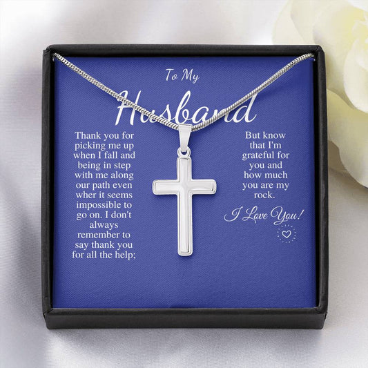Gift for Husband, Cross Necklace for Husband, Anniversary Gift for Husband, Husband Birthday Gift, Sentimental Gift, Christmas Gift #0625