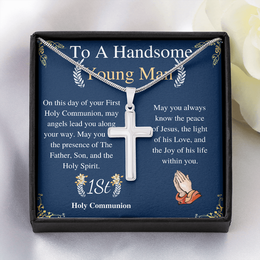 1st Communion gift • Boys Necklace with Cross• Cross necklace •Mens Necklace• Confirmation gift for Boys• Personalized gift for Boys w/o engraving