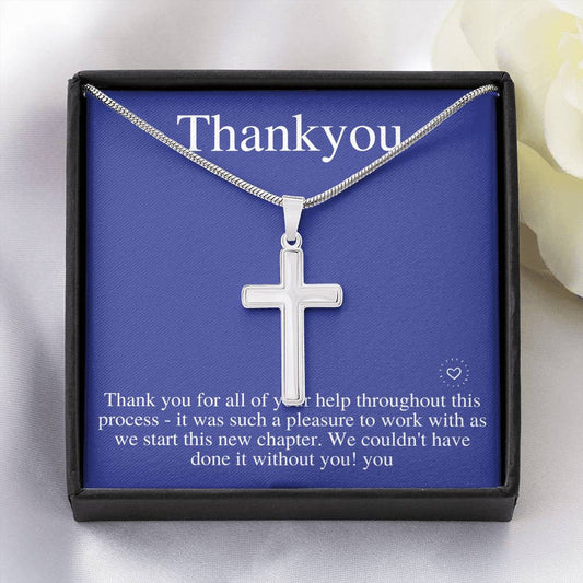 Thank You Cross Necklace, Thank You Gift For Him, Appreciation Gift, Gratitude Gift, Thank You Jewelry, Christmas Gift, Birthday Gift #0702