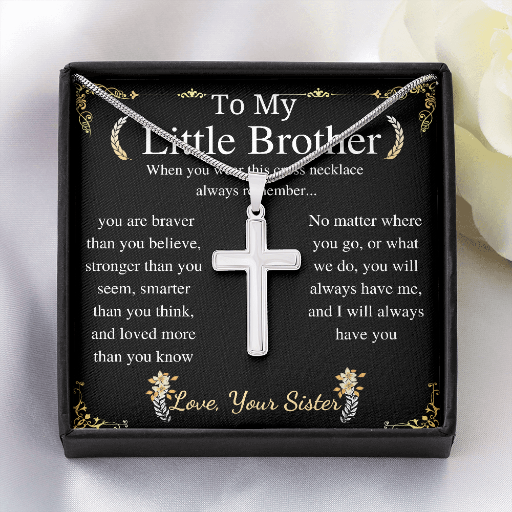 to my little brother cross w/o engraving