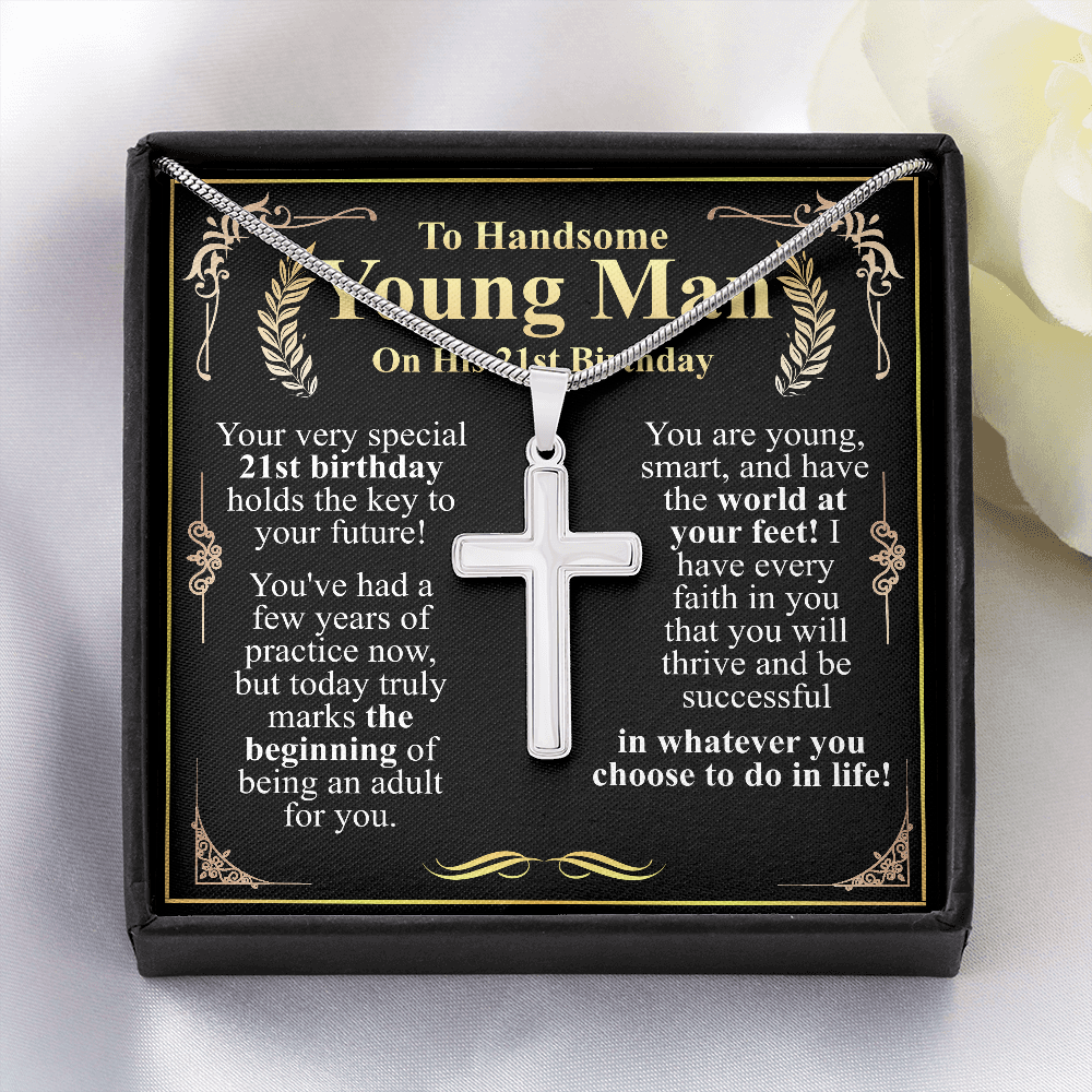 To a handsome young man on his 21st birthday cross