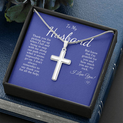 Gift for Husband, Cross Necklace for Husband, Anniversary Gift for Husband, Husband Birthday Gift, Sentimental Gift, Christmas Gift #0625