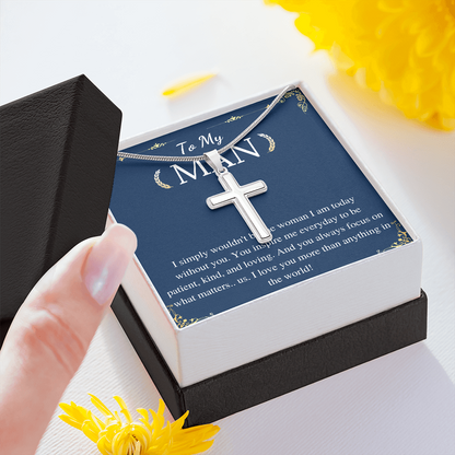 TO MY MAN CROSS NECKLACE