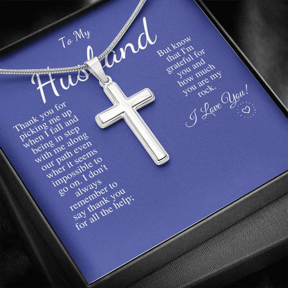 Gift for Husband, Cross Necklace for Husband, Anniversary Gift for Husband, Husband Birthday Gift, Sentimental Gift, Christmas Gift #0625