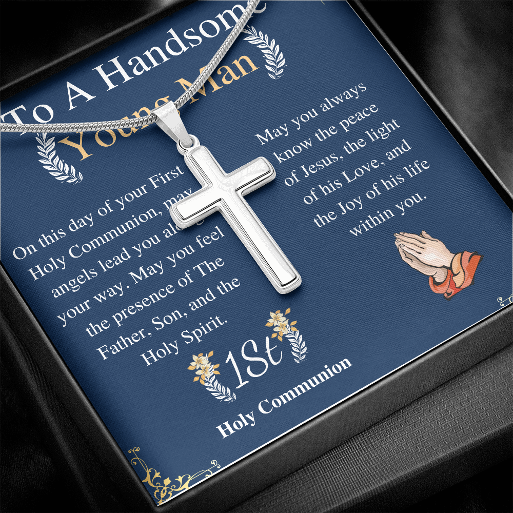 1st Communion gift • Boys Necklace with Cross• Cross necklace •Mens Necklace• Confirmation gift for Boys• Personalized gift for Boys w/o engraving