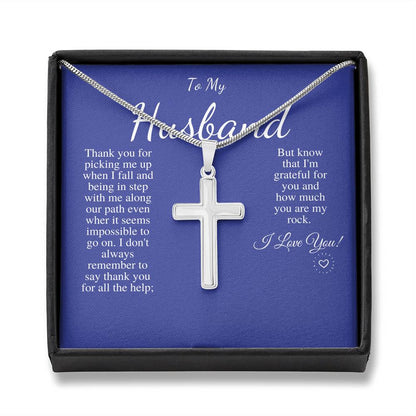 Gift for Husband, Cross Necklace for Husband, Anniversary Gift for Husband, Husband Birthday Gift, Sentimental Gift, Christmas Gift #0625