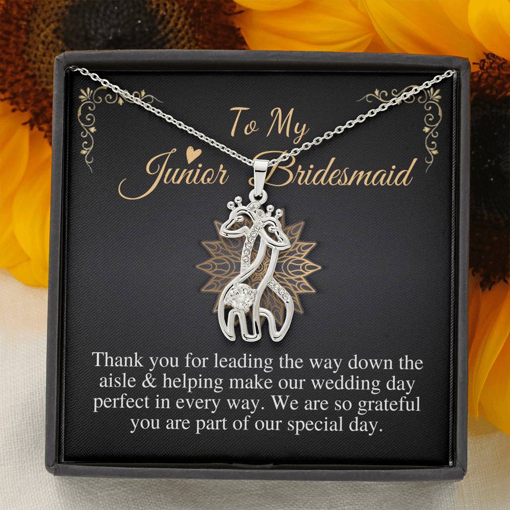 Junior Bridesmaid Gift Necklace Personalized Flower Girl Gift For Junior Bridesmaid Gift for jr Bridesmaid Jewelry, Flower Girl Gift #0789
