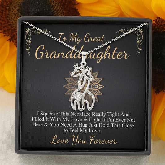 To My Great Granddaughter Gift For Great Granddaughter Birthday Necklace From Great Grandma/Great Grandpa,Granddaughter Christmas Gift #0527 no
