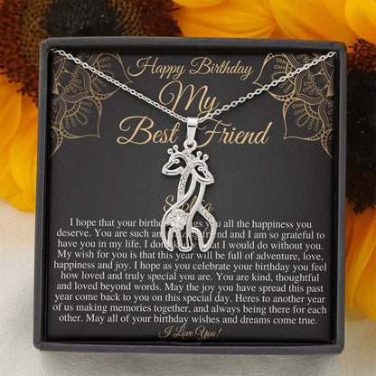 Friend Birthday Gift From Best Friend, Friend Birthday Jewelry, Best Friend Birthday Necklace With Card, Happy Birthday Friend Gift  #0685