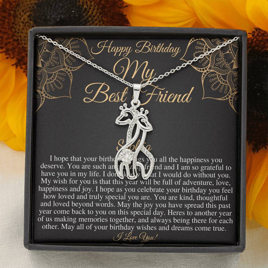 Friend Birthday Gift From Best Friend, Friend Birthday Jewelry, Best Friend Birthday Necklace With Card, Happy Birthday Friend Gift  #0685