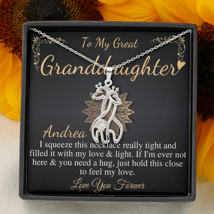 To My Great Granddaughter Gift For Great Granddaughter Birthday Necklace From Great Grandma/Great Grandpa,Granddaughter Christmas Gift #0527 Andrea
