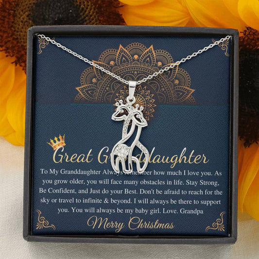 Christmas Gift For Great Granddaughter Gift Necklace For Great Granddaughter Christmas Gift From Great Grandma/Great Grandpa On Xmas #0830