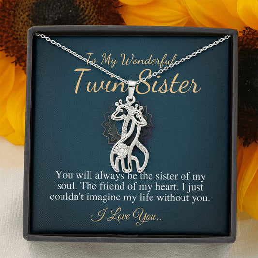 Birthday Gift For Twin Sister, To My Twin Sister Necklace, Present For Twin,Twin Sister Christmas Gift,Twins Jewelry,Giraffes Necklace #0555