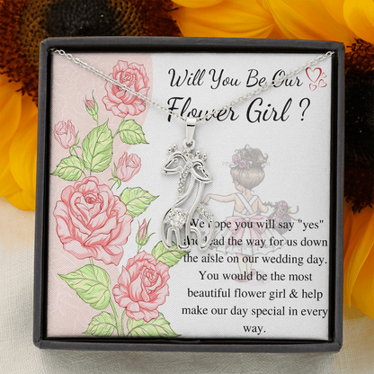 Will You Be My Flower Girl Gift Flower Girl Jewelry Gift Little Girl Gift Wedding Flower Girl Proposal Gift Personalized gift from bride
