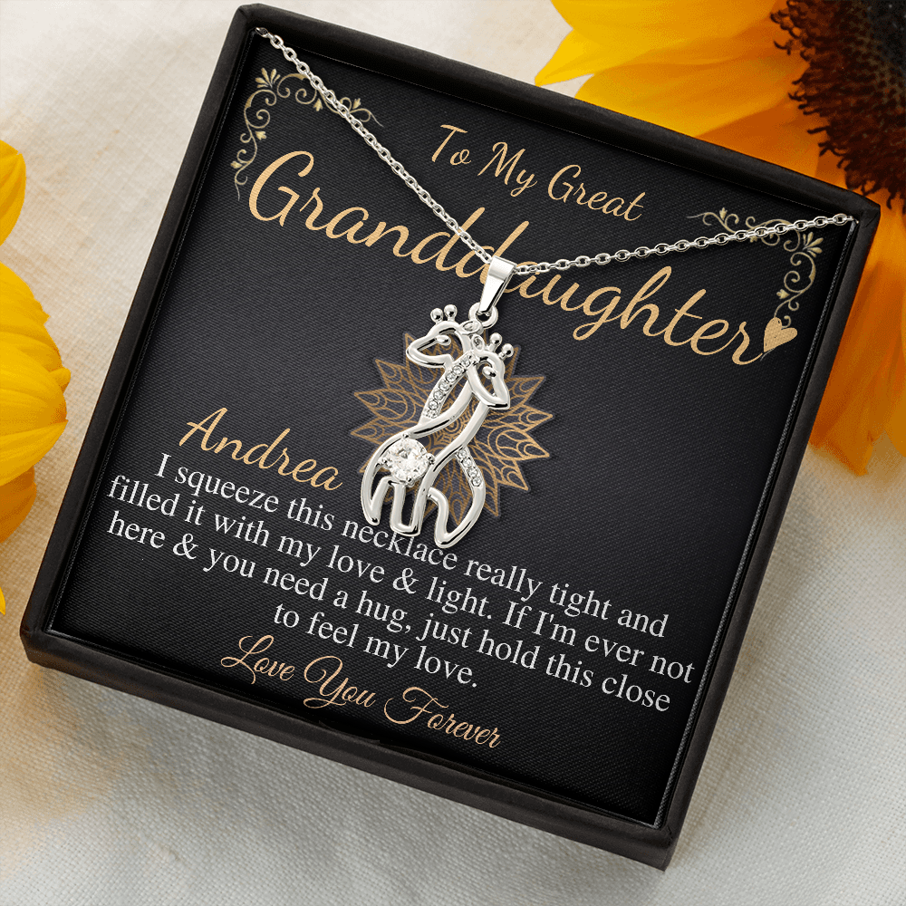 To My Great Granddaughter Gift For Great Granddaughter Birthday Necklace From Great Grandma/Great Grandpa,Granddaughter Christmas Gift #0527 Andrea