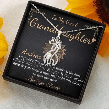 To My Great Granddaughter Gift For Great Granddaughter Birthday Necklace From Great Grandma/Great Grandpa,Granddaughter Christmas Gift #0527 Andrea