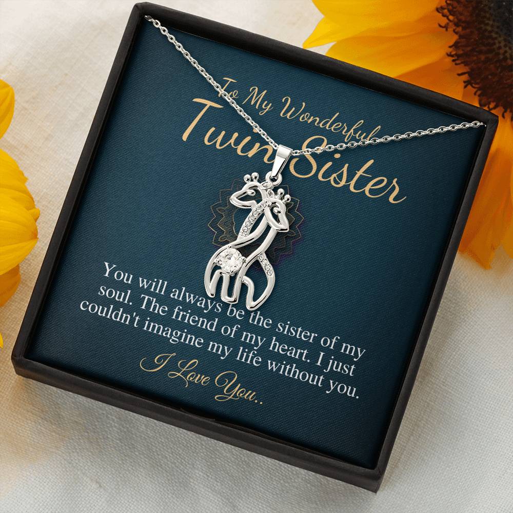 Birthday Gift For Twin Sister, To My Twin Sister Necklace, Present For Twin,Twin Sister Christmas Gift,Twins Jewelry,Giraffes Necklace #0555