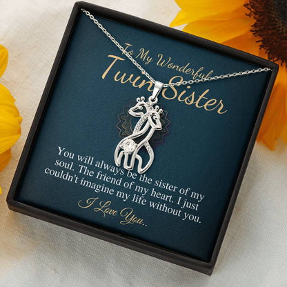 Birthday Gift For Twin Sister, To My Twin Sister Necklace, Present For Twin,Twin Sister Christmas Gift,Twins Jewelry,Giraffes Necklace #0555