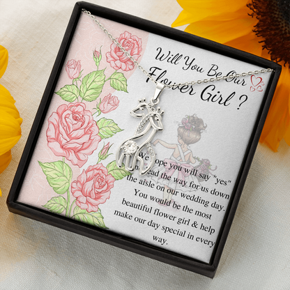 Will You Be My Flower Girl Gift Flower Girl Jewelry Gift Little Girl Gift Wedding Flower Girl Proposal Gift Personalized gift from bride