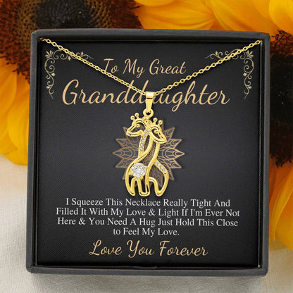 To My Great Granddaughter Gift For Great Granddaughter Birthday Necklace From Great Grandma/Great Grandpa,Granddaughter Christmas Gift #0527 no