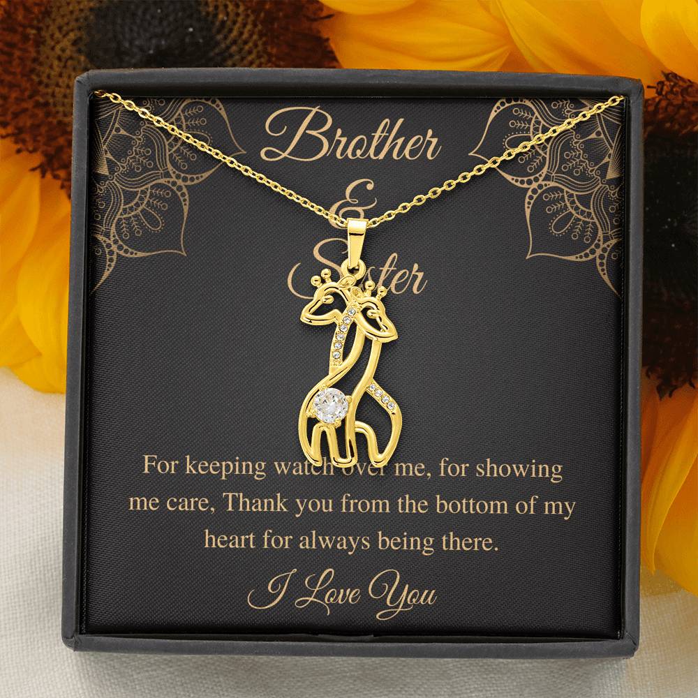 Brother and Sister Necklace,Sibling Gift,Gift for Sister,Mother's Day Gift from Brother,Birthday Gift,Christmas Gift,Giraffes Necklace #0563