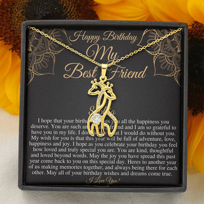 Friend Birthday Gift From Best Friend, Friend Birthday Jewelry, Best Friend Birthday Necklace With Card, Happy Birthday Friend Gift  #0685