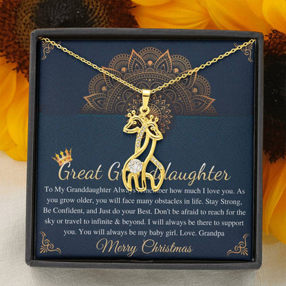 Christmas Gift For Great Granddaughter Gift Necklace For Great Granddaughter Christmas Gift From Great Grandma/Great Grandpa On Xmas #0830
