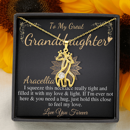 To My Great Granddaughter Gift For Great Granddaughter Birthday Necklace From Great Grandma/Great Grandpa,Granddaughter Christmas Gift #0527 Aracellia