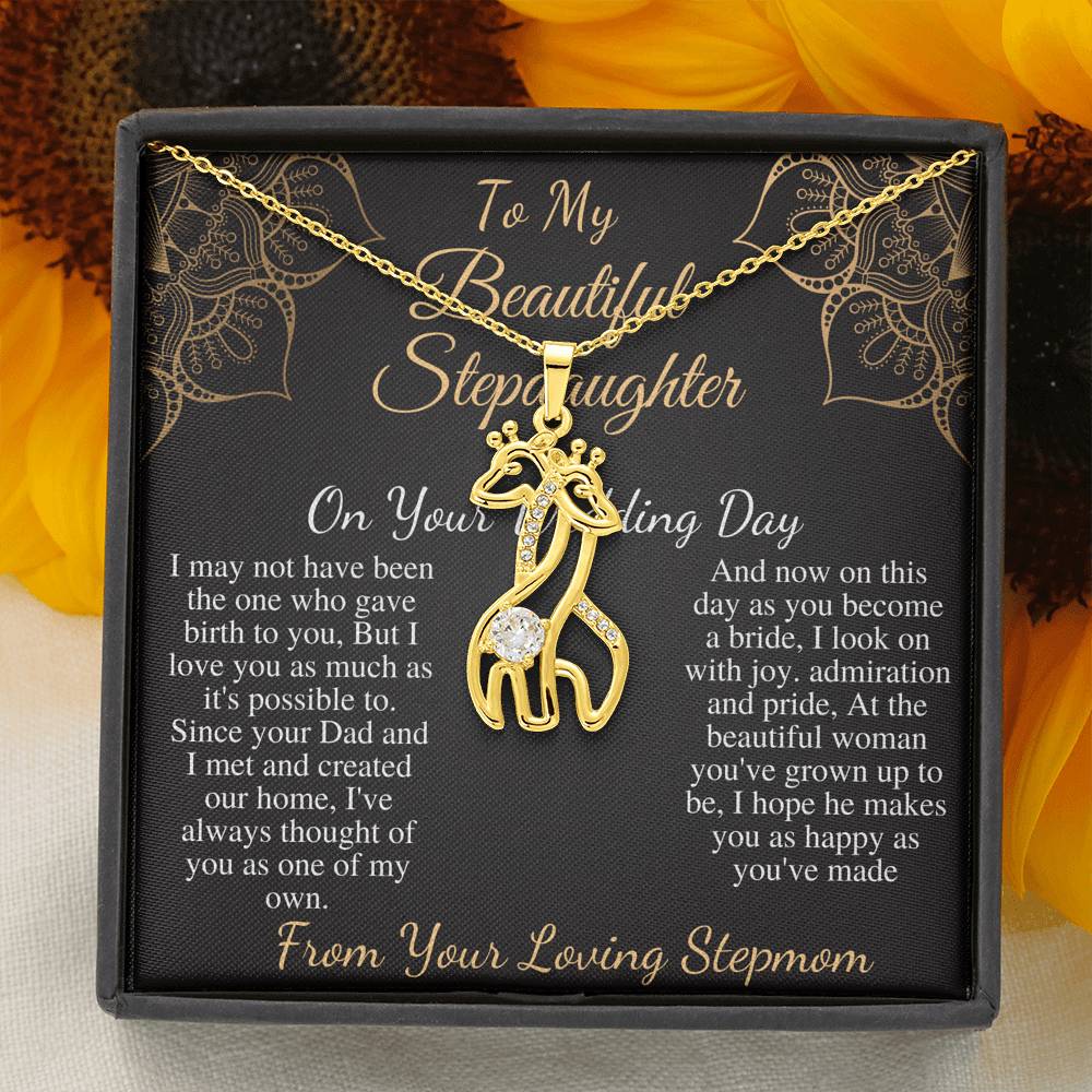 Step Daughter Gift From Mom On Wedding Day, Bonus daughter Necklace,stepdaughter Gift From Stepmom,Step Daughter Wedding necklace gift #0519