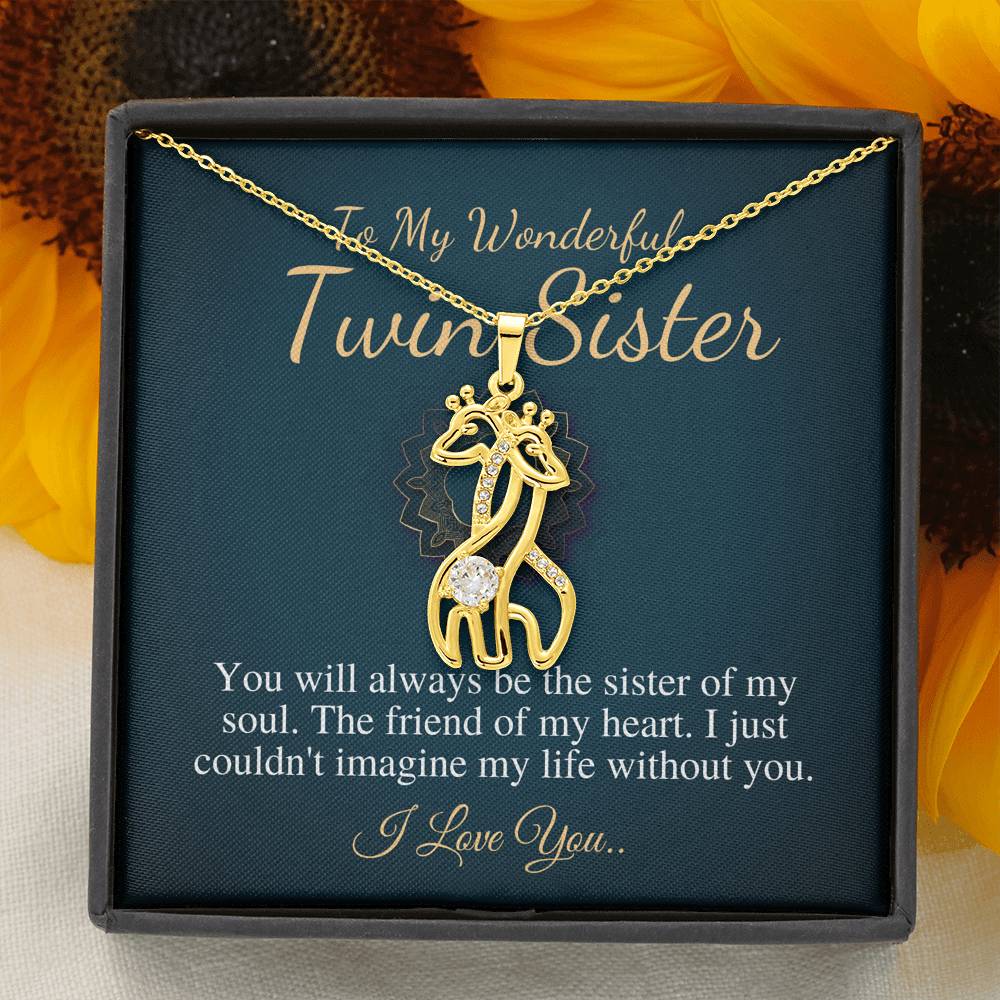 Birthday Gift For Twin Sister, To My Twin Sister Necklace, Present For Twin,Twin Sister Christmas Gift,Twins Jewelry,Giraffes Necklace #0555