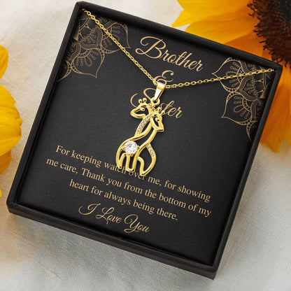 Brother and Sister Necklace,Sibling Gift,Gift for Sister,Mother's Day Gift from Brother,Birthday Gift,Christmas Gift,Giraffes Necklace #0563