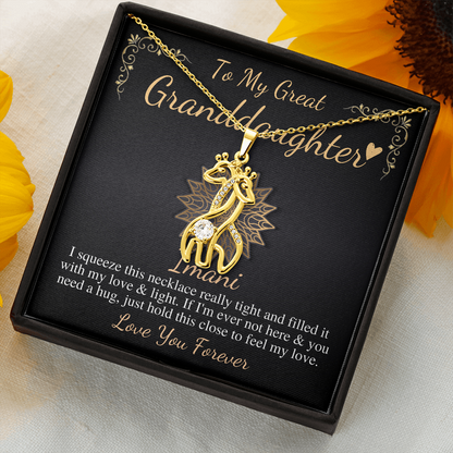 To My Great Granddaughter Gift For Great Granddaughter Birthday Necklace From Great Grandma/Great Grandpa,Granddaughter Christmas Gift #0527 imani