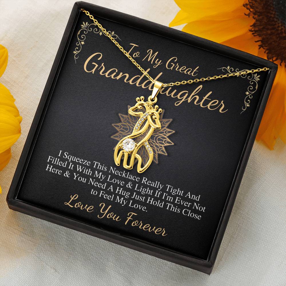 To My Great Granddaughter Gift For Great Granddaughter Birthday Necklace From Great Grandma/Great Grandpa,Granddaughter Christmas Gift #0527 no