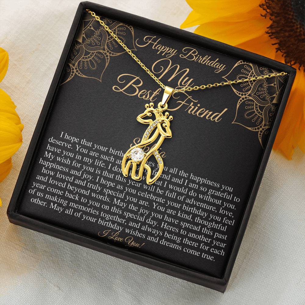 Friend Birthday Gift From Best Friend, Friend Birthday Jewelry, Best Friend Birthday Necklace With Card, Happy Birthday Friend Gift  #0685