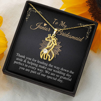 Junior Bridesmaid Gift Necklace Personalized Flower Girl Gift For Junior Bridesmaid Gift for jr Bridesmaid Jewelry, Flower Girl Gift #0789
