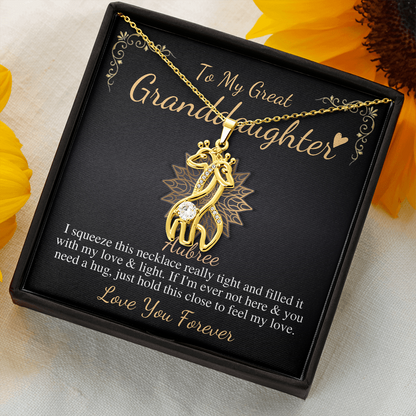 To My Great Granddaughter Gift For Great Granddaughter Birthday Necklace From Great Grandma/Great Grandpa,Granddaughter Christmas Gift #0527 aubree