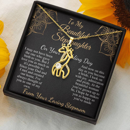Step Daughter Gift From Mom On Wedding Day, Bonus daughter Necklace,stepdaughter Gift From Stepmom,Step Daughter Wedding necklace gift #0519