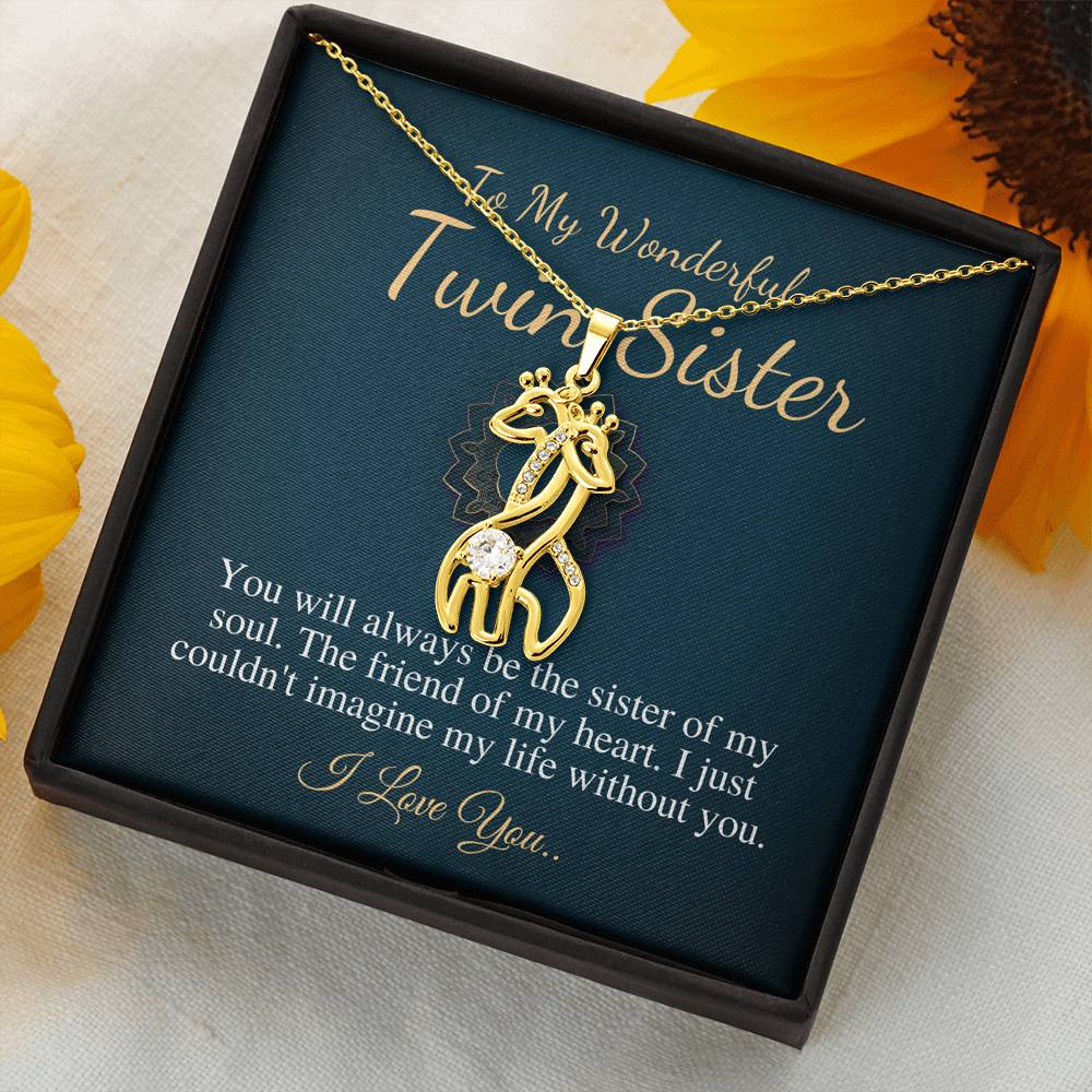Birthday Gift For Twin Sister, To My Twin Sister Necklace, Present For Twin,Twin Sister Christmas Gift,Twins Jewelry,Giraffes Necklace #0555