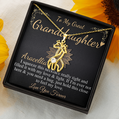 To My Great Granddaughter Gift For Great Granddaughter Birthday Necklace From Great Grandma/Great Grandpa,Granddaughter Christmas Gift #0527 Aracellia