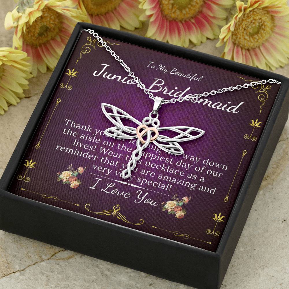 Dragonfly, Flower Girl Necklace, Toddler Flower Girl Set, Flower Girl Gift, Flower Girl Jewelry, Little Girl Gift On Wedding Day #0146