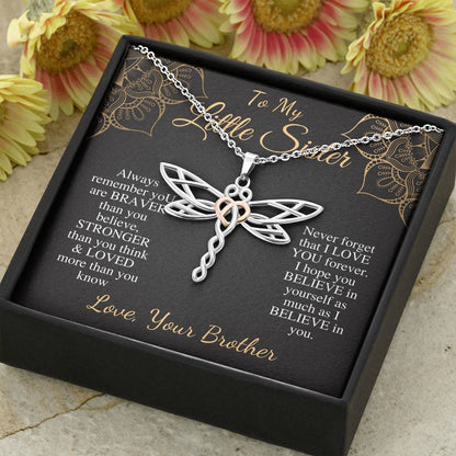 Sister Birthday Gift For Little Sister Gift Ideas Sister Necklace, Unique Christmas Gifts For Sister From Brother, Gift From Brother #0535