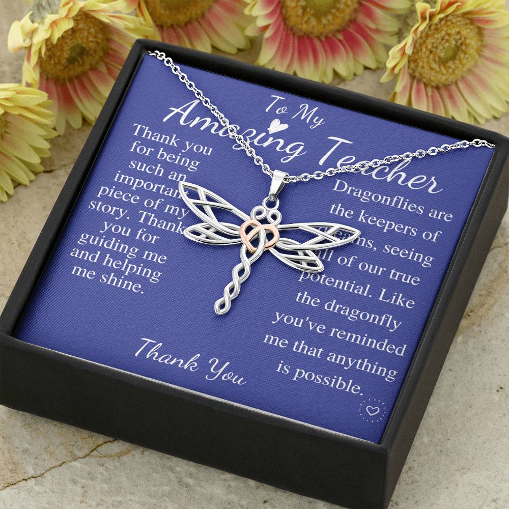 Teacher Gift | Gift for Teacher Necklace | A My Amazing Teacher Appreciation Gift | Thank You Gift For Teacher |Teacher Christmas Gift #0772