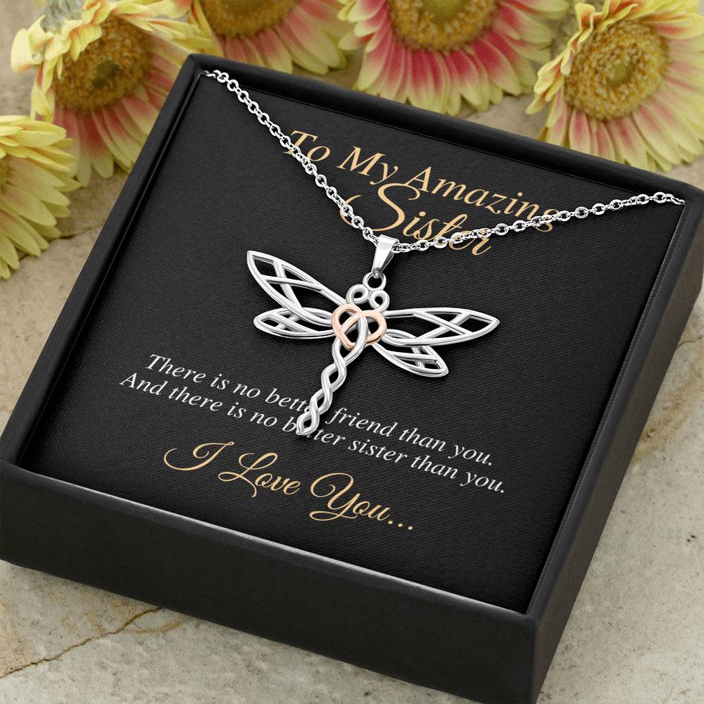 Sister Necklace, Butterfly Necklace for Sisters, Sister Birthday Gift From Brother, Sister Christmas Gift, Best Friend Gift,Big Sister #0548